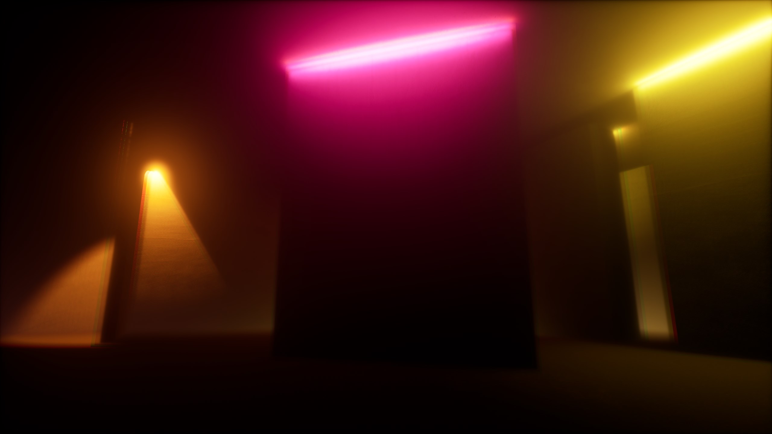 Volumetric fog and neon light in the second installation space.